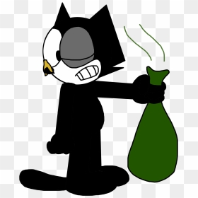 Felix With A Garbage Bag By Marcospower1996 - Marcospower1996 Bendy Oswald And Mickey, HD Png Download - garbage bag png