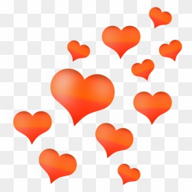 Hearts, Many Hearts, Love - Flying Kiss Png Heart, Transparent Png - love clipart png
