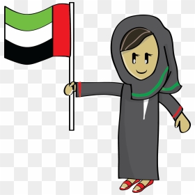 Uae Flag With Girl , Png Download - Emirati Girl Clipart Png, Transparent Png - uae flag png