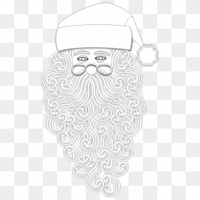 Santa Claus Outline Vector - Illustration, HD Png Download - mustache vector png