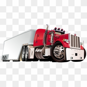 Car Christmas Truck Illustration - Cartoon Semi Truck, HD Png Download - old truck png