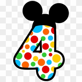 Mickey Mouse Number 3 Clipart , Png Download - Number 4 Minnie Mouse, Transparent Png - mickey mouse clipart png
