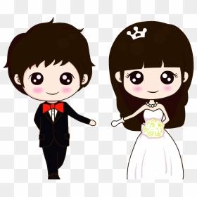 Wedding Couple Vector Dwnload Free - Wedding Couple Cartoon Vector, HD Png Download - wedding couple cartoon png