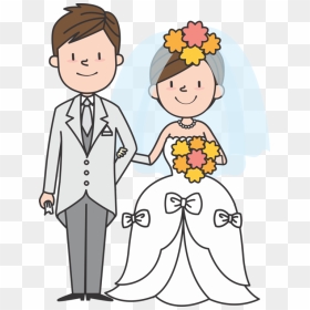 Ceremony,flower,thumb - Cartoon Picture Of People Getting Married, HD Png Download - wedding couple cartoon png