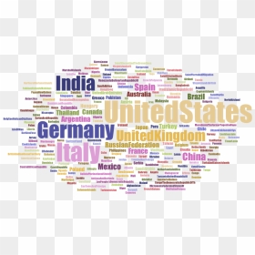 Word Map Of Dns Changer Infections By Country - Word Cloud With Countries, HD Png Download - word map png