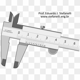 Nönio Ou Vernier Em Milímetros - Vernier Caliper Cartoon, HD Png Download - scale ruler png