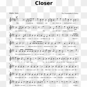Closer Sheet Music Composed By The Chainsmoker Ft - Sheet Music, HD Png Download - daddy yankee png