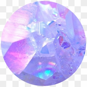 Aesthetic Pink Purple Gems Crystal Circle Icon Freetoed - Aesthetic Cute Purple Things, HD Png Download - crystal icon png