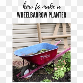 How To Make A Wheelbarrow Planter - Decorate Wheelbarrow, HD Png Download - wheelbarrow png