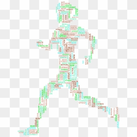 Woman Running Word Cloud Variation 2 No Background - Transparent Background Running Clipart, HD Png Download - word map png