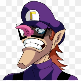 Edgy Anime Waluigi, HD Png Download - waluigi face png