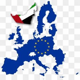 European Union Flag Map, HD Png Download - uae flag png