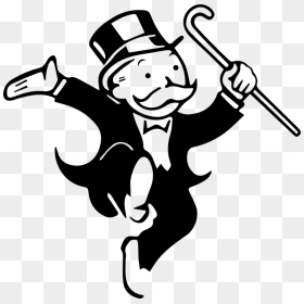 Monopoly Man Black And White, HD Png Download - monopoly guy png