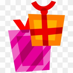Vector Illustration Of Gift Wrapped Birthday, Anniversary, - Cross, HD Png Download - birthday gift vector png