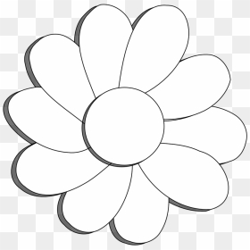 Black And White Flower Clip Art, Flowers Black And - Clip Art, HD Png Download - white flower background png