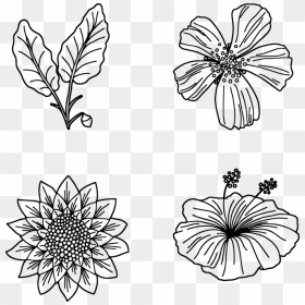 Desenho De Flores, HD Png Download - line art flower design png