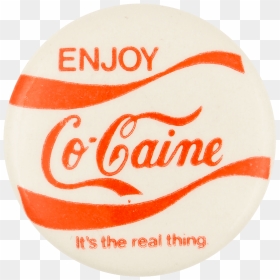 Enjoy Cocaine White Humorous Button Museum - Soccer Ball, HD Png Download - cocain png