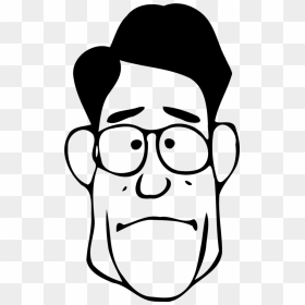 Face Man Surprised Cartoon - Uncle Black And White, HD Png Download - man face vector png
