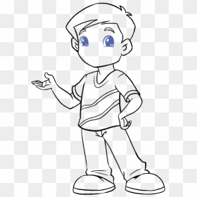 How To Draw A Boy In A Few Easy Steps - Simple Drawing Of A Boy, HD Png Download - boys hairstyles png