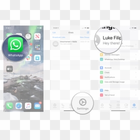 Launch Whatsapp, Tap The Settings Tab, And Then Tap - Set Whatsapp Tone On Iphone, HD Png Download - whatsup icon png