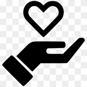 Hand Streched Heart Outline - Hand With Heart Icon Png, Transparent Png - like hand icon png
