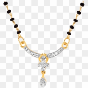 Mahi Cz Collection Gold Plated Cz Mangalsutra Earrings - Heart Design Mangalsutra, HD Png Download - png mangalsutra images