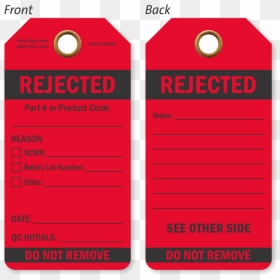 Rejected Do Not Remove Qa Approved Tag - Qa Tag, HD Png Download - rejected png