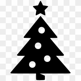 Christmas New Year Tree - Black Christmas Tree Vector, HD Png Download - new year icon png