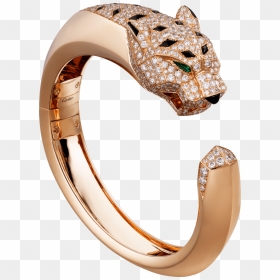 Cartier Diamond Tiger Bracelet, HD Png Download - gold bangle png
