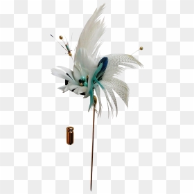 Feather Flower Stick / Lapel Pin Found At Www - Costume Hat, HD Png Download - flower stick png