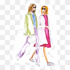 Girls Walking - Illustration, HD Png Download - fashion girls png