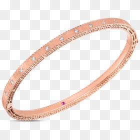 18k Rose Gold Bracelet With Flush Set Diamonds - Bangle, HD Png Download - gold bangle png