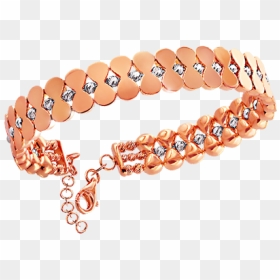18k Rose Gold Bangle With Diamond Cut Gold Beads - Bracelet, HD Png Download - gold bangle png