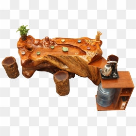 Chicken Wing Wood Root Carving Tea Table Tea Table - Bench, HD Png Download - tea table png