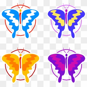 Four Butterflies Svg Clip Arts - Four Butterflies Clipart, HD Png Download - butterflies swarm png