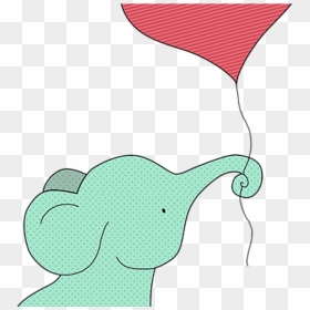 Baby Elephant With A Heart Balloon Tote Bag For Sale, HD Png Download - indian baby png