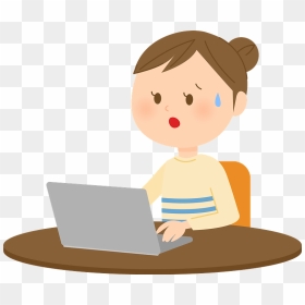 Woman Laptop Computer Clipart - イラスト 無料 パソコン 操作, HD Png Download - woman with laptop png