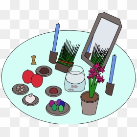 Flower,haftsin,nowruz - Haft Sin Table Cartoon, HD Png Download - flower stick png