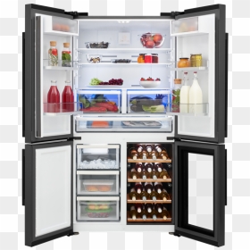 Thumb Image - American Fridge Freezer With Wine Fridge, HD Png Download - fridge freezer png