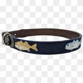 Nauticollar Fish Needlepoint Dog Collar Left - Fish Needlepoint Belt, HD Png Download - dog belt png
