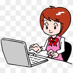 Business Woman Laptop Computer Clipart - Cartoon, HD Png Download - woman with laptop png