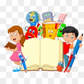 Children With Pencils Clipart, HD Png Download - school kids clipart png