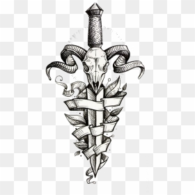 Decorative Tattoo Dagger Sleeve Painted Flash Hand - Tattoo On Hand Png, Transparent Png - pen in hand png