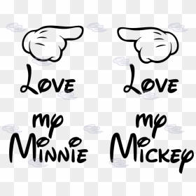 Mickey Mouse Hands Pointing - Her Mickey Im His Minnie, HD Png Download - wedding hands images png