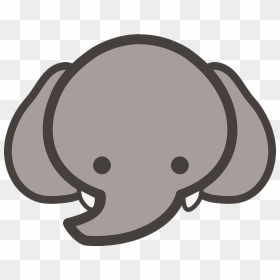 Cartoon Elephant Face Clipart - Cute Elephant Head Logo, HD Png Download - face clipart png