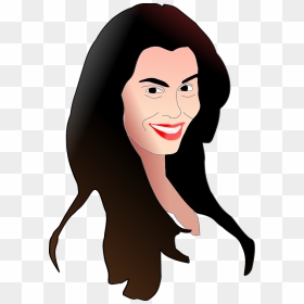 Smiley Face Woman Vector Clipart , Png Download - Kartun Wanita Rambut Panjang, Transparent Png - lady hair png
