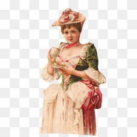 Woman Drinking Tea Clip Art - Victorian Woman Clip Art, HD Png Download - lady clipart png