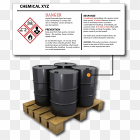 Pallet Of Chemical Drums Showing Where Ghs Chemical - Ghs, HD Png Download - water drum png