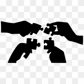 Silhouette Joining Together Puzzle - Joining Puzzle Png, Transparent Png - joining hands png
