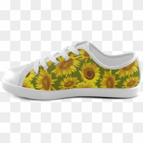 Sunflowers On Green Background Canvas Kid"s Shoes - Kid Canvas Flower Shoes, HD Png Download - yellow green background png